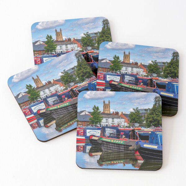 Item preview, Canal Boats on Worcester Canal  with Worcester Cathedral in the background designed and sold by VnGphoto.