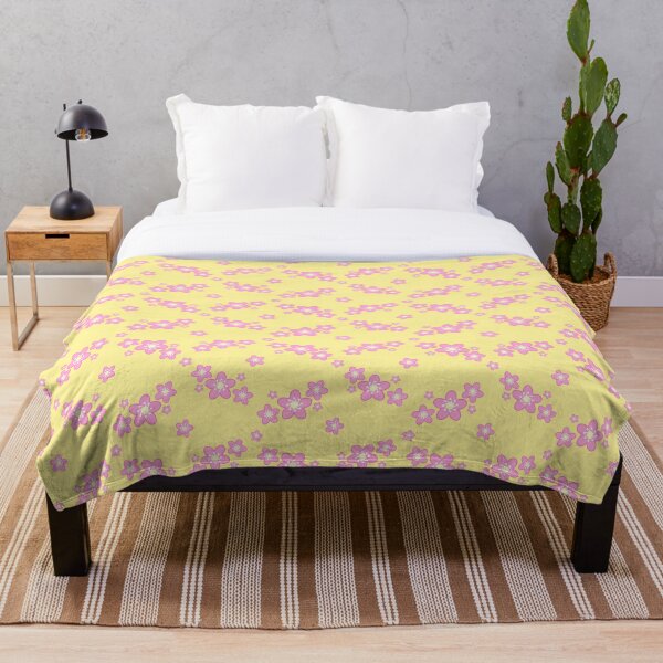 Item preview, Kawaii Cute Cherry Blossom Sakura Flower Pattern en amarillo designed and sold by Kelly Leung.