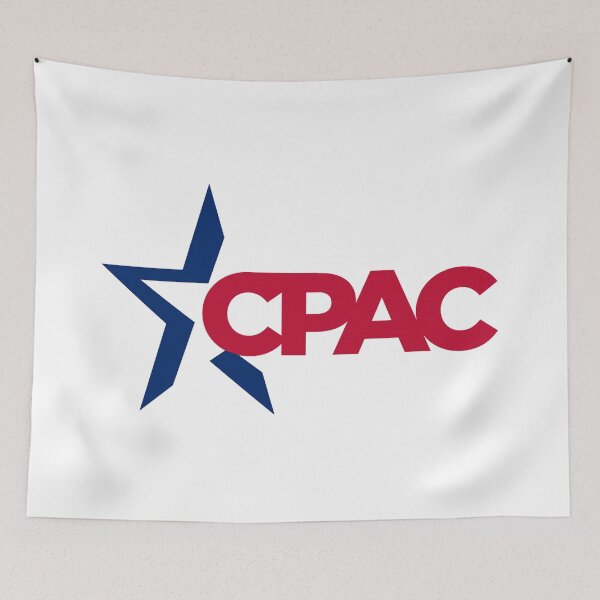 Item preview, Cpac 2021 t-shirt and mask logo red blue designed and sold by wiggy38.