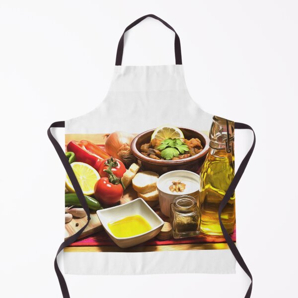 Item preview, A digital painting of a table with Mediterranean food designed and sold by atomov.
