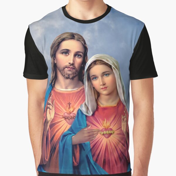 Item preview, Twin Hearts very close together - I (Jesus and Mary) sky background designed and sold by Brasilia.