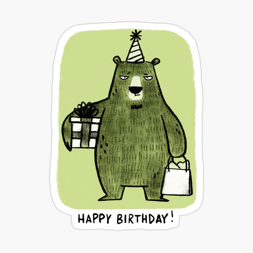 bear Recount Birthday, Funny Birthday, 20th, 30th, 40th, 50th, 60th, 70th, bear  Birthday ,Boyfriend, Girlfriend, mom Birthday, Funny animals Birthday, Funny  bear Birthday