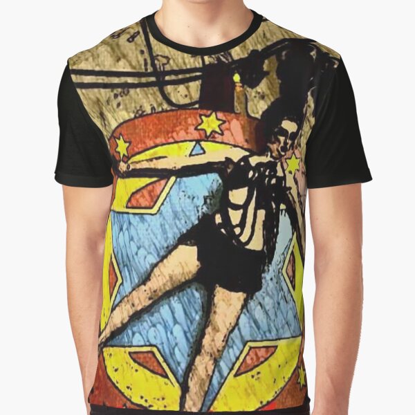 Circus Girl on Wheel Graphic T-Shirt