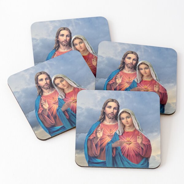 Item preview, Twin Hearts very close together - I (Jesus and Mary) sky background designed and sold by Brasilia.