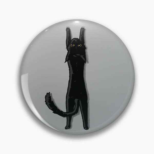 Item preview, Black cat with gold eyes stretching designed and sold by LawsonFabrics.