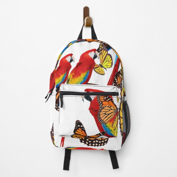 Item preview, TROPICAL RED PARROT BIRDS & BUTTERFLIES ABSTRACT PATTERN ART designed and sold by sharlesart.