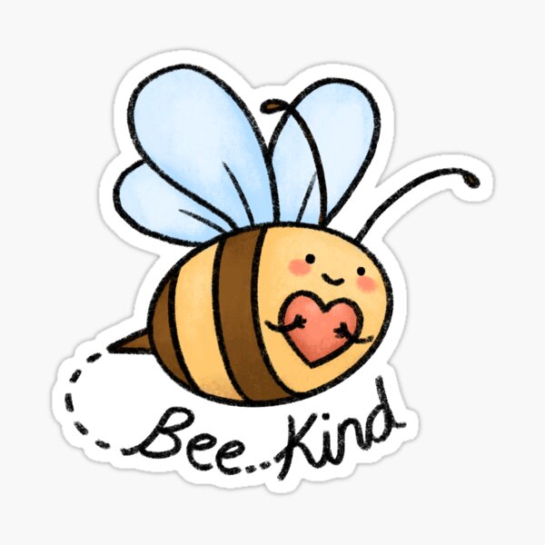 Cute bee with white flower cartoon bee gifts Sticker