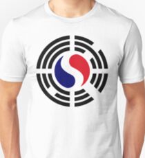 Korean French Multinational Patriot Flag Series Slim Fit T-Shirt