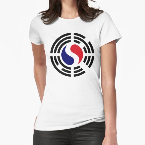 Korean French Multinational Patriot Flag Series Fitted T-Shirt