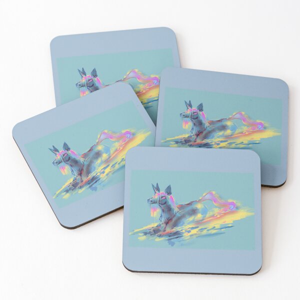 Item preview, Wading Blue Unicorn with Glowing Pink Mane designed and sold by MiscibilityArt.