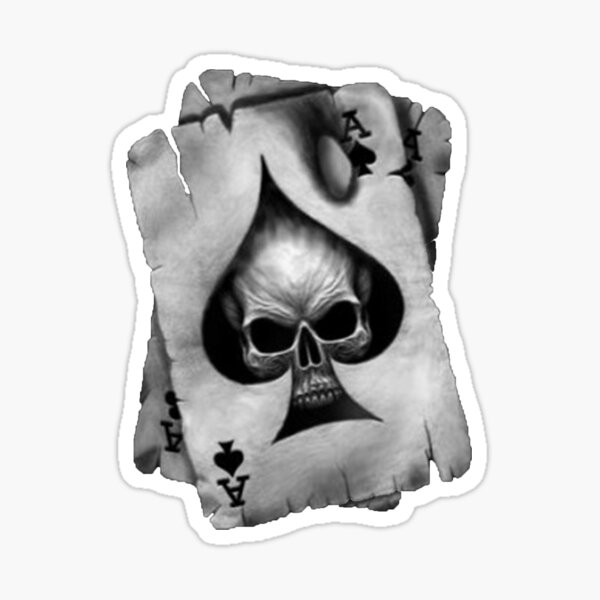 Cards Skull Sticker