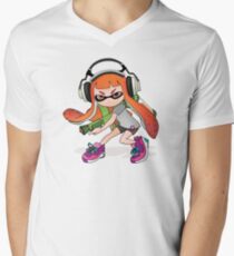 Splatoon Squid kid Nintendo Print Men's V-Neck T-Shirt