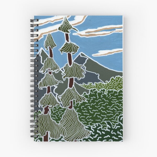 Artikelvorschau, Landschaftsmalerei mit Bäumen und Bergen entworfen und verkauft von NoonFruit.