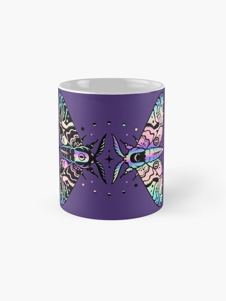 Thumbnail 4 of 6, Coffee Mug, Duality Moths - Rainbow designed and sold by MaryCapaldi.