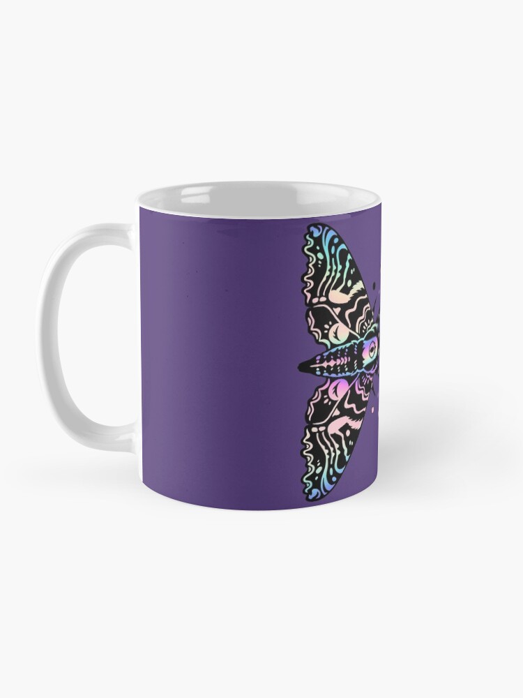 Thumbnail 3 of 6, Coffee Mug, Duality Moths - Rainbow designed and sold by MaryCapaldi.