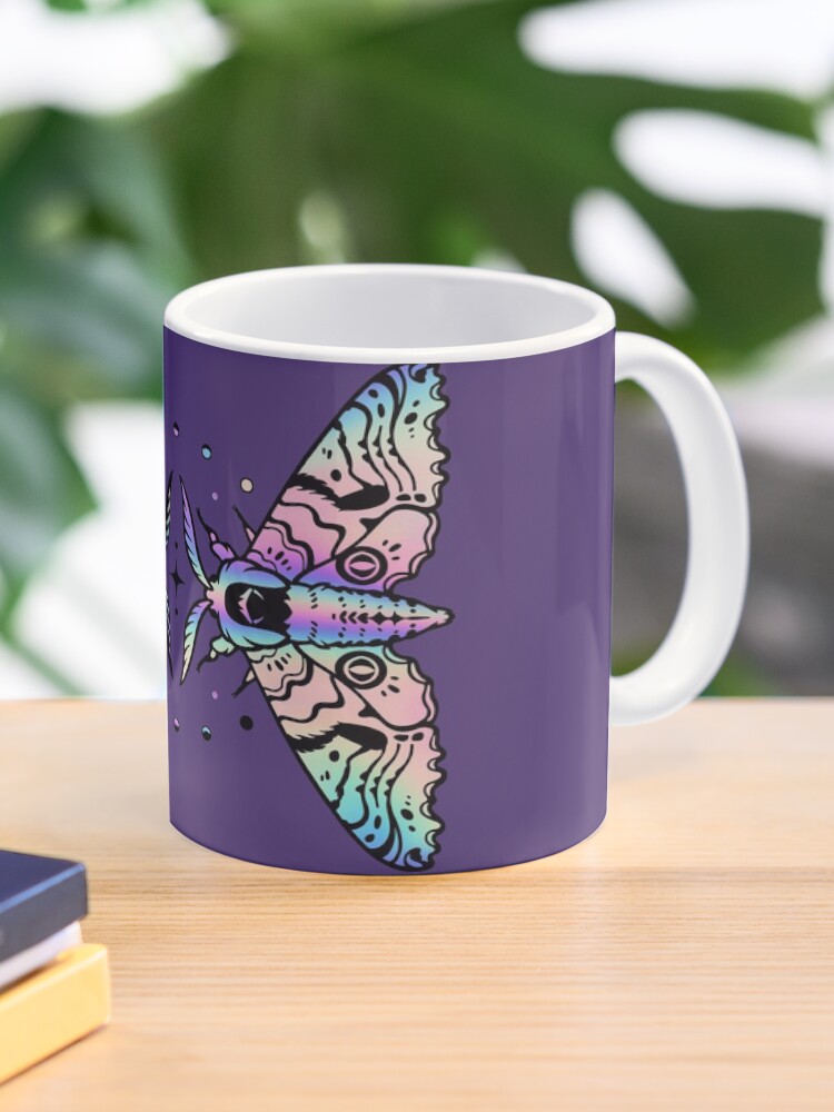 Thumbnail 1 of 6, Coffee Mug, Duality Moths - Rainbow designed and sold by MaryCapaldi.
