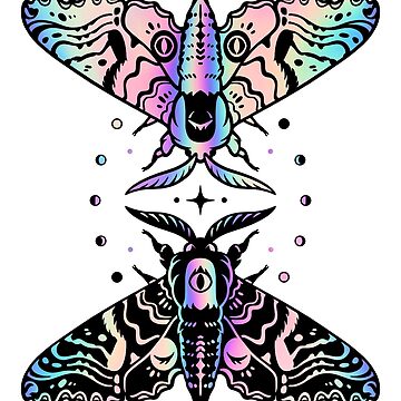 Artwork thumbnail, Duality Moths - Rainbow by Mary "Moth Monarch" Capaldi