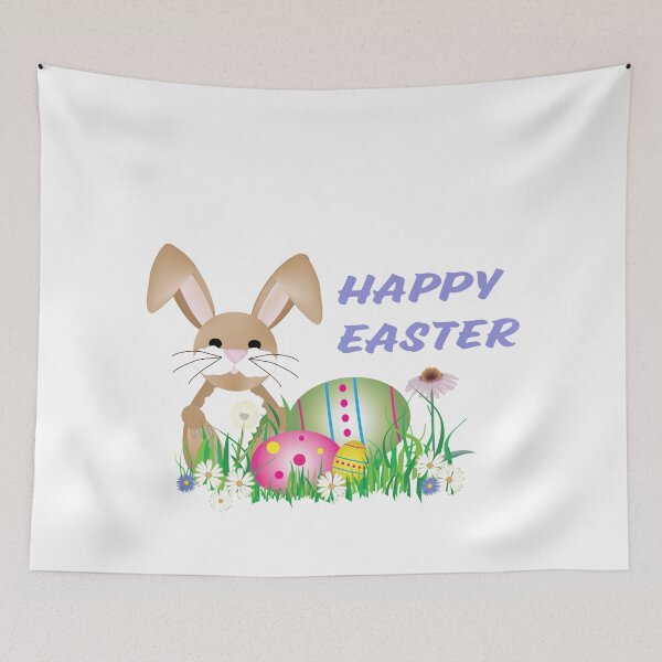 Item preview, Happy Easter with Bunny on purple  designed and sold by jerankin.
