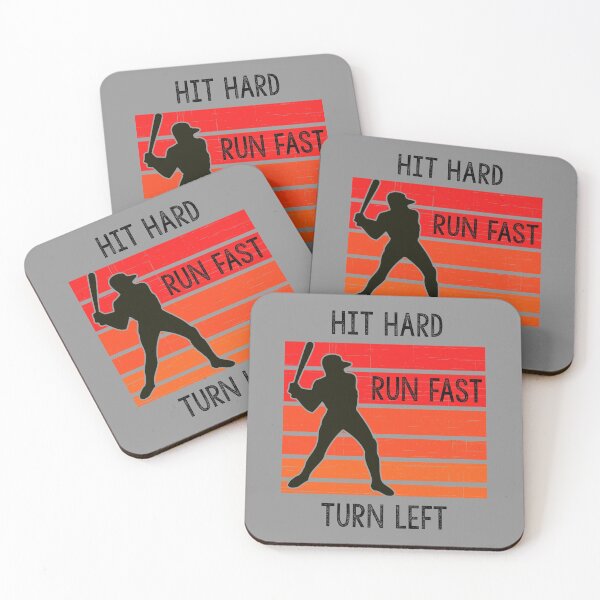 Item preview, Hit Hard Run Fast Turn Left - Baseball Batter Retro Vintage Sunset designed and sold by liftdesign.