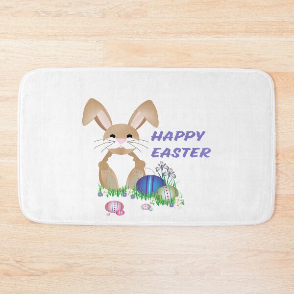 Item preview, Happy Easter with Bunny on blue designed and sold by jerankin.