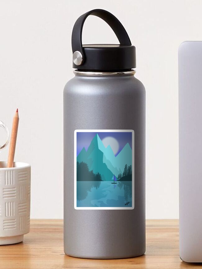 Thumbnail 1 of 3, Sticker, Mountain Reflection Lake designed and sold by obxjack.