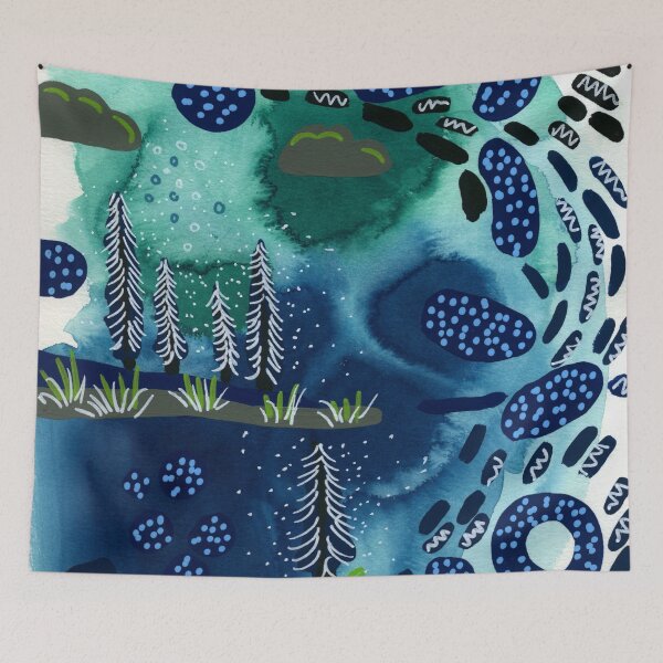 Item preview, Abstract Landscape with Trees and Plants designed and sold by NoonFruit.