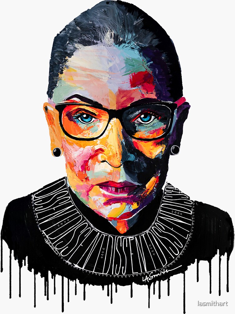 Thumbnail 3 of 3, Sticker, RBG // Dissent // Drip designed and sold by lasmithart.