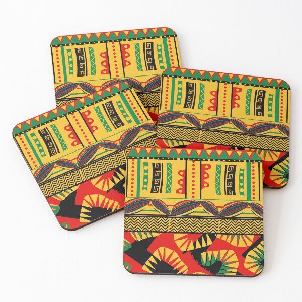Item preview, AFRICAN PATTERN RED, GREEN, BLACK, YELLOW/ GENUINE AUTHENTIC designed and sold by wildwhimsical.