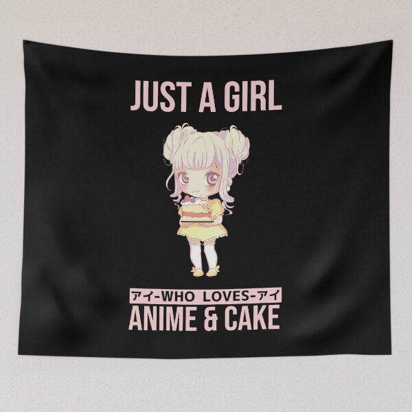 Item preview, Just A Girl Who Loves Anime And Cake - Chibi Kawaii Girl designed and sold by RedQuality.