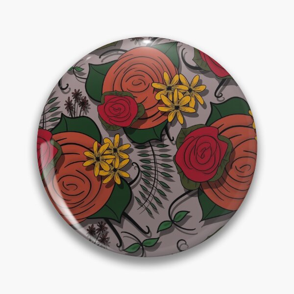Item preview, Red and Orange Floral Pattern designed and sold by OhThatIsPretty.