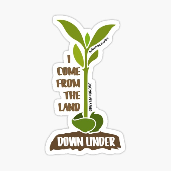 I come from Land Down Under. Mangrove Tree Seedling Sticker