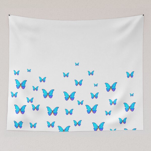 Item preview, ABSTRACT BLUE PATTERNS BLUE BUTTERFLY ART designed and sold by sharlesart.