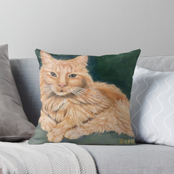 Item preview, Long Haired Ginger Tabby Cat Oil Painting Portrait designed and sold by KarenZuk.