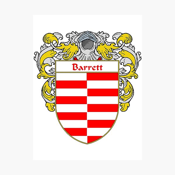 Barrett Coat of Arms/ Barrett Family Crest Photographic Print