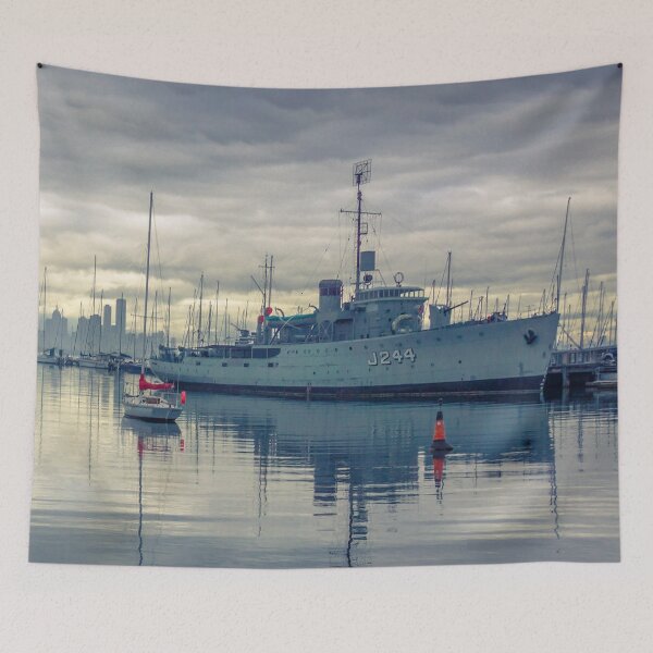 Item preview, HMAS Castlemaine and the Melbourne Skyline designed and sold by Steven Jodoin.
