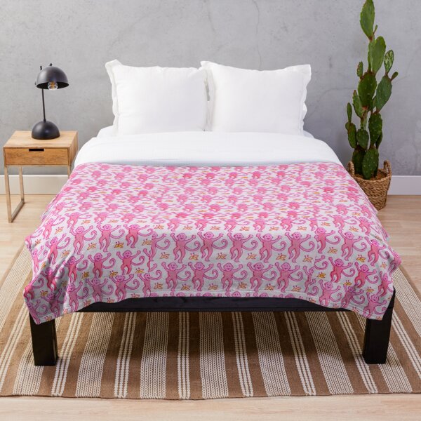 preppy monkey pattern Throw Blanket