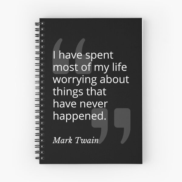 Item preview, Spent Most of My Life Worrying Mark Twain Quotation designed and sold by Primal Frog.