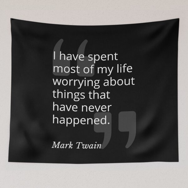 Item preview, Spent Most of My Life Worrying Mark Twain Quotation designed and sold by Primal Frog.