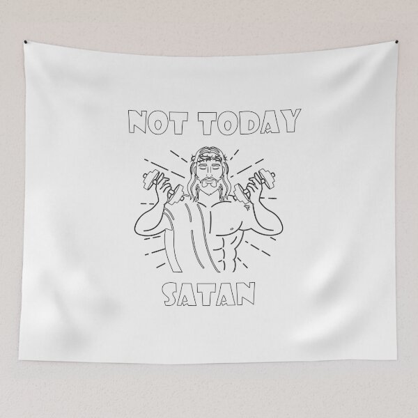 Item preview, Funny Not Today Satan Jesus Christ Weightlifting Christianity designed and sold by Matt Ballinger.