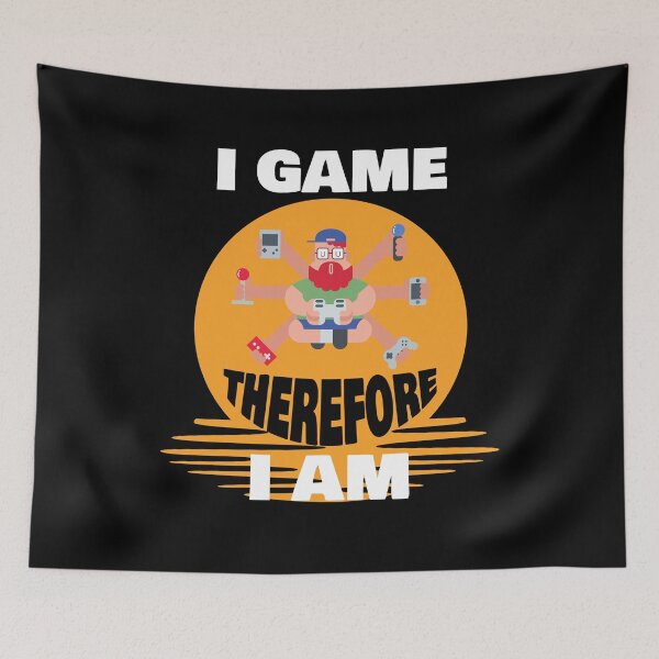 Item preview, I Game Therefore I Am Gaming Addiction Design designed and sold by my-green-gecko.