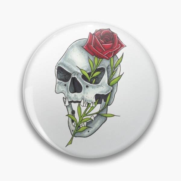 Item preview, Rose piercing through the Skull designed and sold by Kassidy McManus.