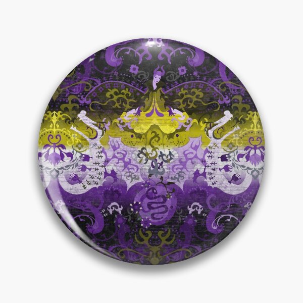 Item preview, Non-binary Dragon Damask -- NonBinary Pride Flag Colors designed and sold by ArgyleImp.
