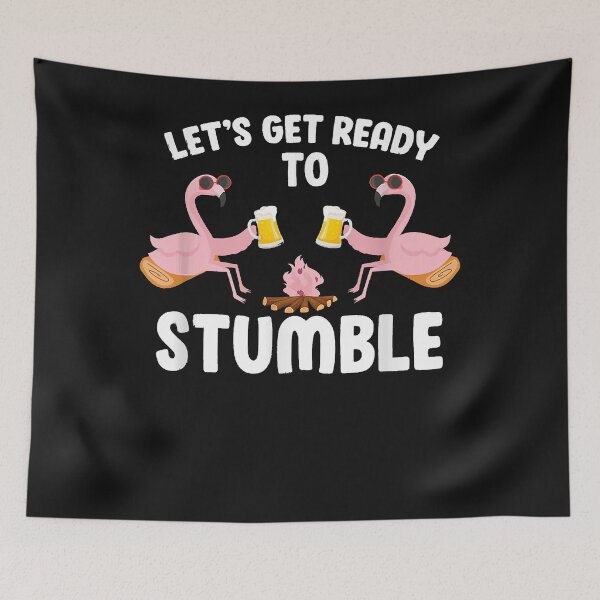 Item preview, Let's Get Ready To Stumble Camping Flamingo Beer Campfire T-Shirt designed and sold by Lukifo-Super.
