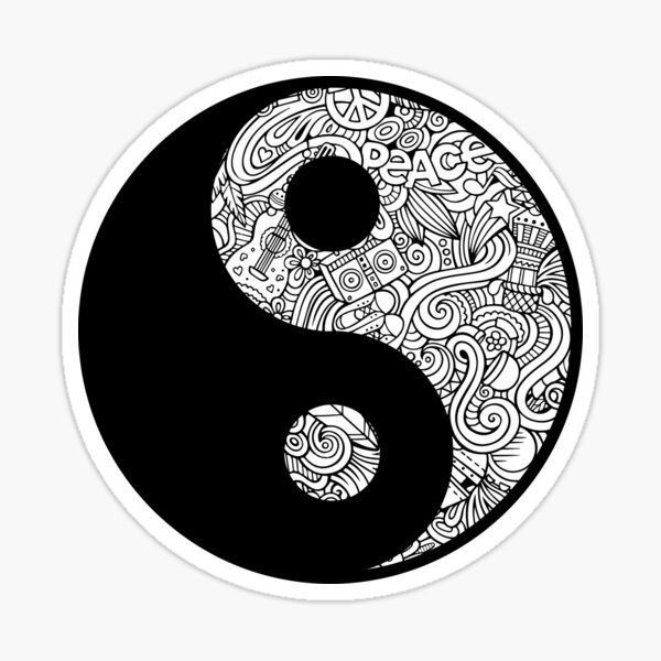 Yin Yang Peace Swirls Sticker