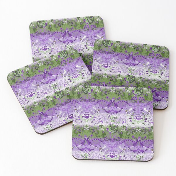 Item preview, Genderqueer Dragon Damask -- Genderqueer Pride Flag Colors designed and sold by ArgyleImp.