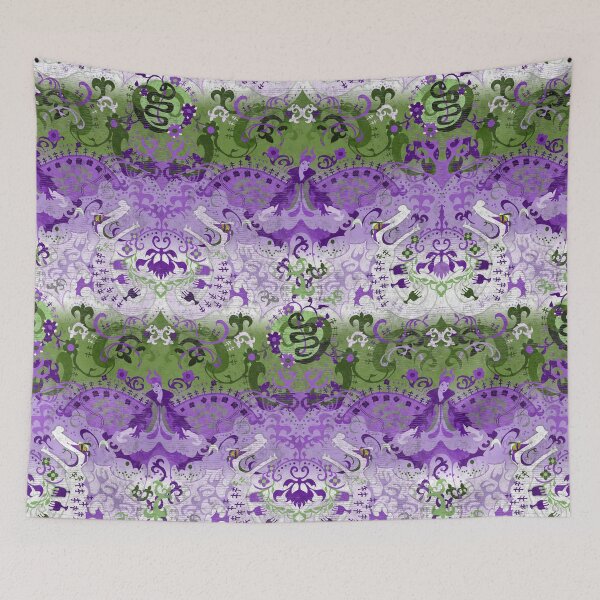 Item preview, Genderqueer Dragon Damask -- Genderqueer Pride Flag Colors designed and sold by ArgyleImp.