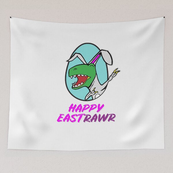 Item preview, Easter T Rex Dabbing Happy Eastrawr white bunny suit in an egg designed and sold by friendly-fox.