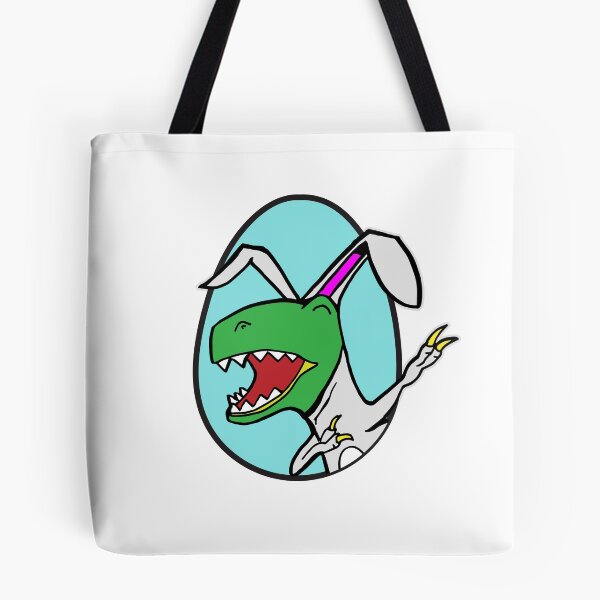 Item preview, Easter T Rex Dabbing Happy Eastrawr white bunny suit in an egg with no text designed and sold by friendly-fox.