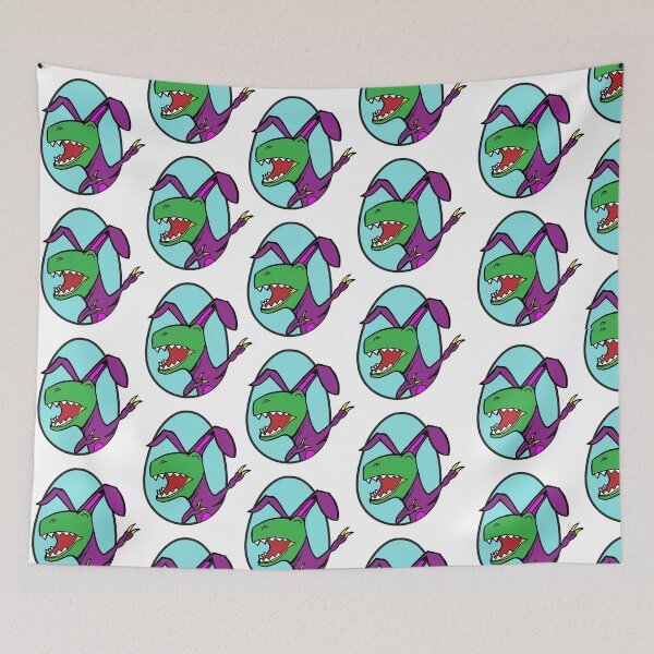 Item preview, Easter T Rex Dabbing Happy Eastrawr purple bunny suit repeating pattern designed and sold by friendly-fox.