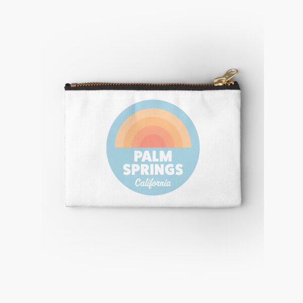 Item preview, Palm Springs California Retro Rainbow Blue Badge designed and sold by modeoftravel.